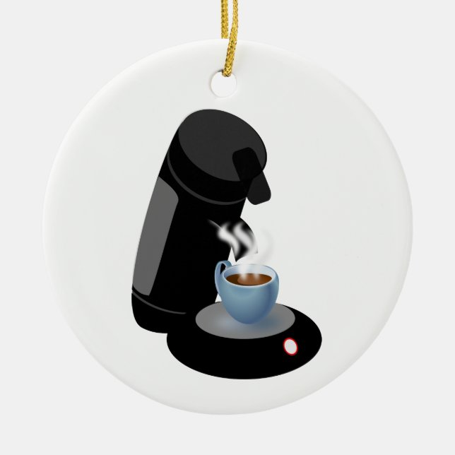Kaffeemaschine Keramik Ornament (Vorne)