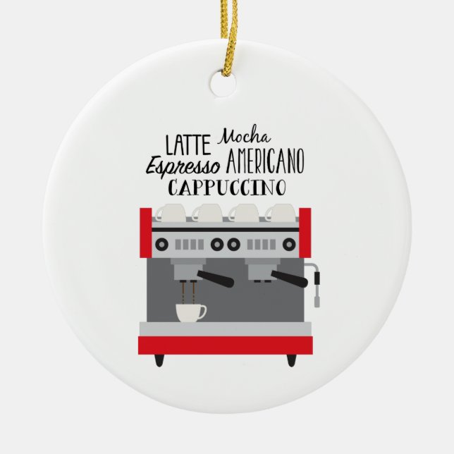 Kaffeemaschine Keramik Ornament (Vorne)