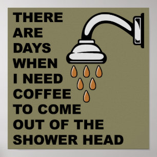 Kaffeemaschine Kopf Funny Poster Sign