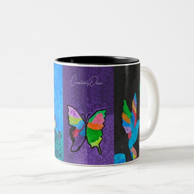 Kaffeemaschine mit beliebtem CreativeDrew-Kunstwer Zweifarbige Tasse (VorderseiteRechts)