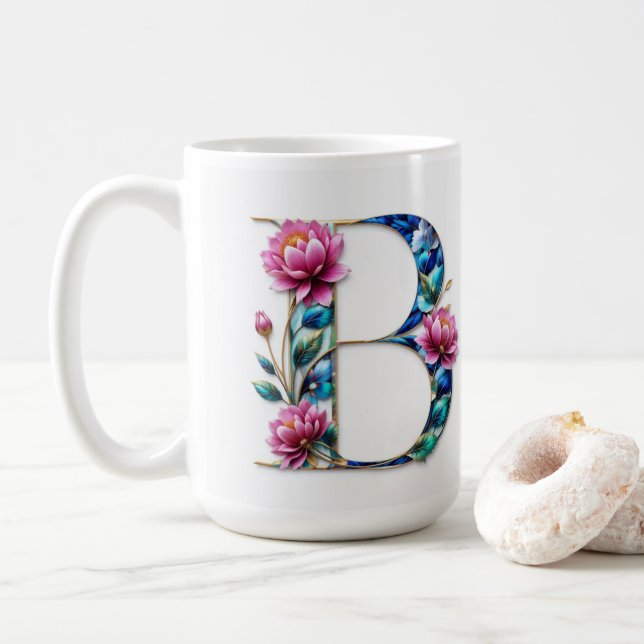Kaffeemaschine mit Blumenbezug B. Tasse (Mit Donut)