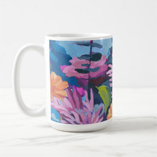 Kaffeemaschine mit lebhafter Blumenmalerei Kaffeetasse