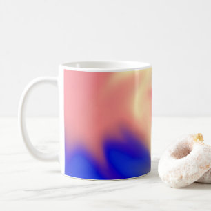 Kaffeemaschine mit Pfirsich, Gelb und Blau-Schmuck Kaffeetasse