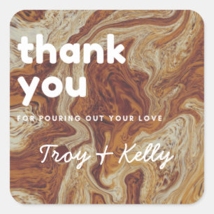 Kaffeemaschine mit Schüttelvorrichtung Quadratischer Aufkleber