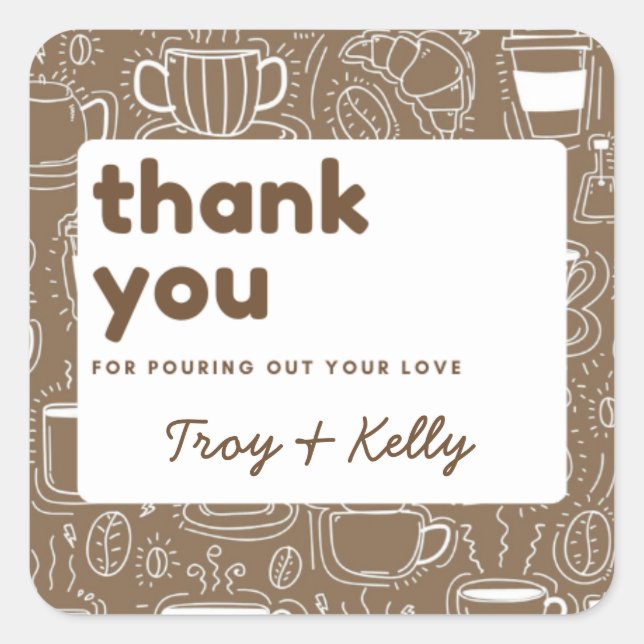 Kaffeemaschine Quadratischer Aufkleber (Vorderseite)