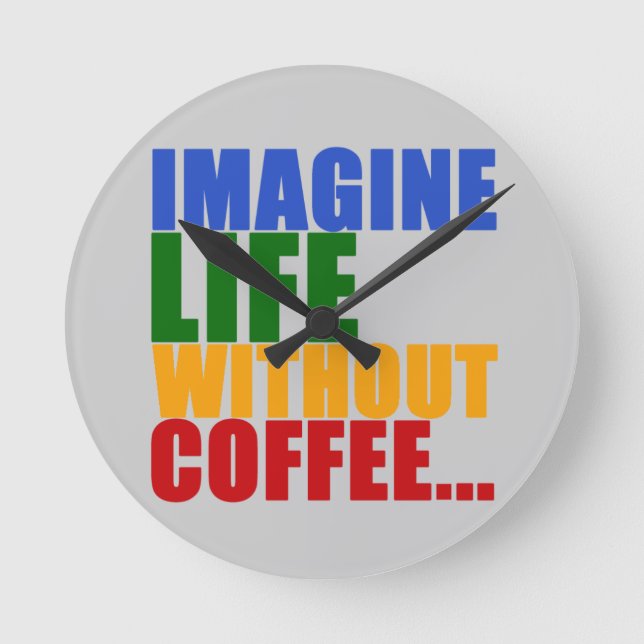 Kaffeemaschine Runde Wanduhr (Vorderseite)