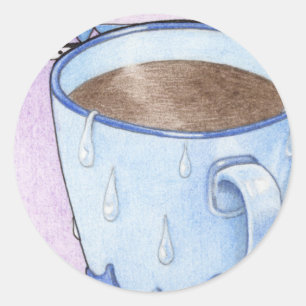 Kaffeemaschine Runder Aufkleber