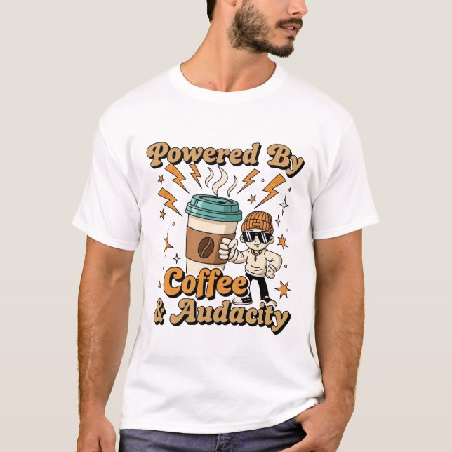 Kaffeemaschine und Autokapazität - Funny Cartoon C T-Shirt (Vorderseite)