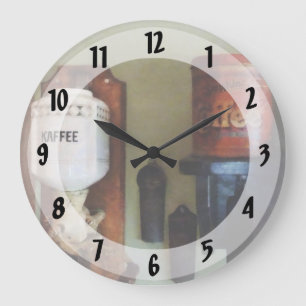 Kaffeemaschine und Kaffeemaschine Große Wanduhr