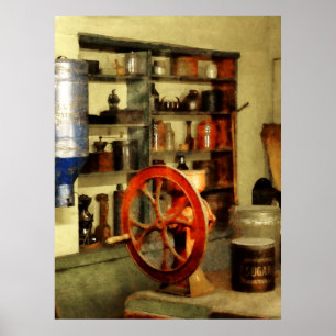 Kaffeemaschine und Zucker Poster