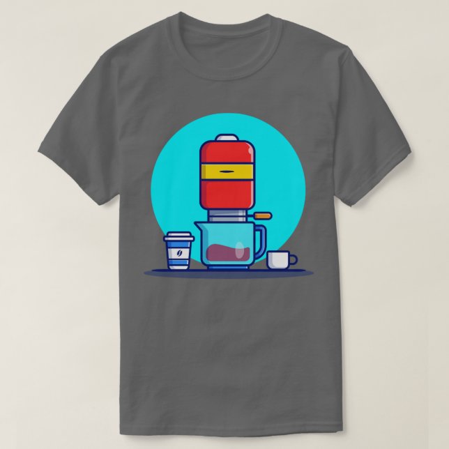Kaffeemaschine V60 Tasse und Cup T-Shirt (Design vorne)