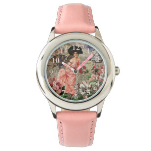 Kaffeemaschine Viktorianische Frau Rosa Klasse Armbanduhr