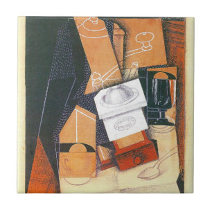 Kaffeemaschine von Juan Gris, Vintage kubistische Fliese