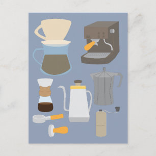Kaffeemaschinen-Werkzeuge Postkarte