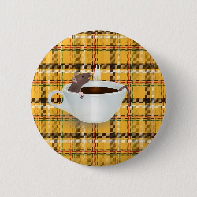 Kaffeemaulwurf Button (Vorderseite)