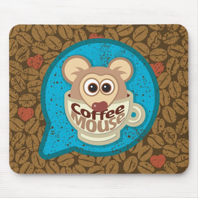Kaffeemaus Mousepad (Vorne)