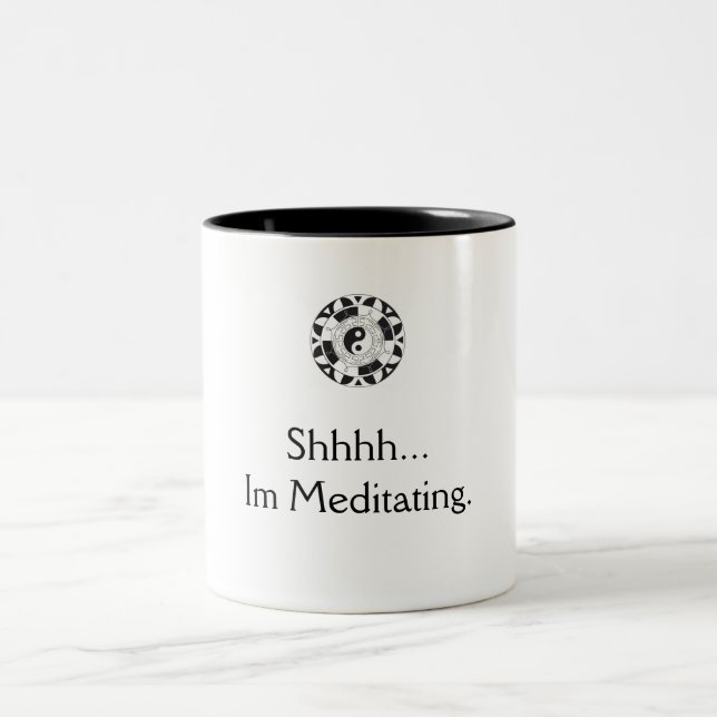 Kaffeemeditation Zweifarbige Tasse (Mittel)