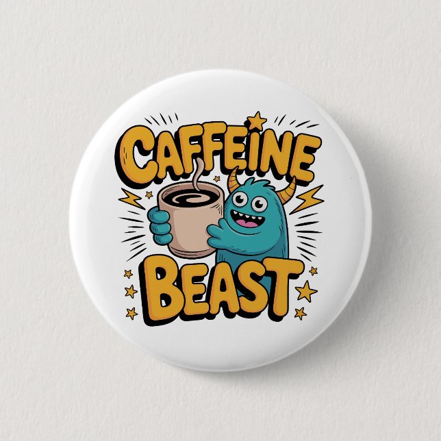 Kaffeemonster Button (Vorderseite)