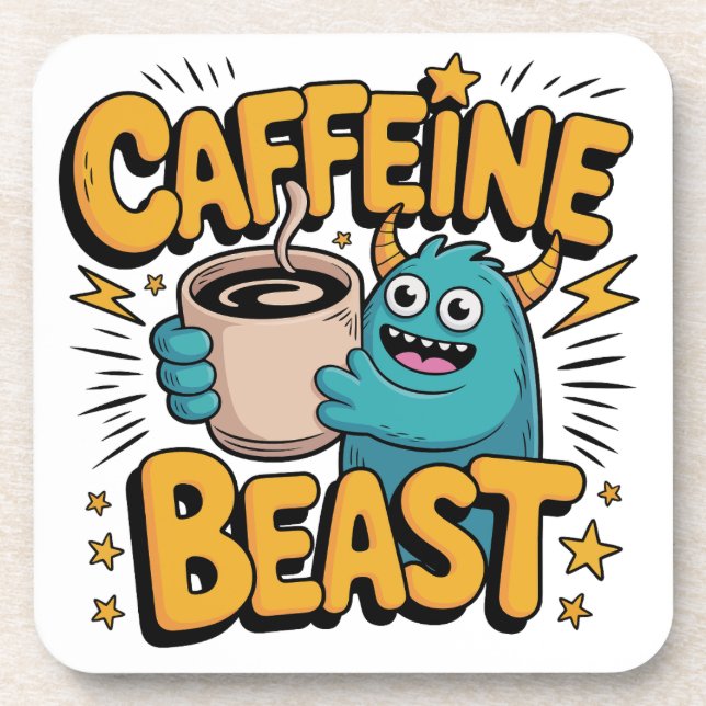 Kaffeemonster Getränkeuntersetzer (Vorderseite)