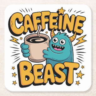Kaffeemonster Rechteckiger Pappuntersetzer