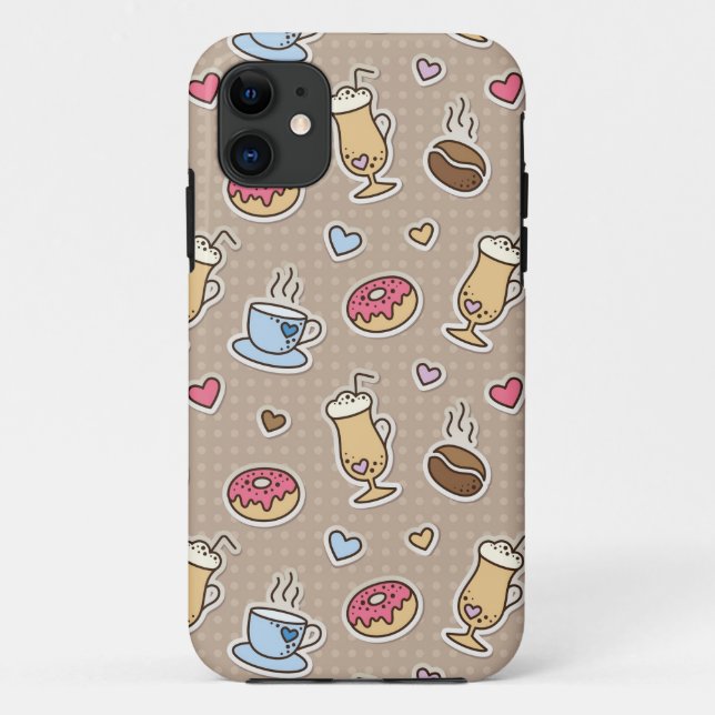 Kaffeemuster Case-Mate iPhone Hülle (Rückseite)
