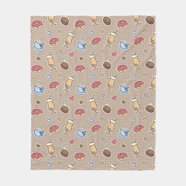 Kaffeemuster Fleecedecke (Vorderseite)