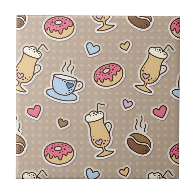 Kaffeemuster Fliese (Vorderseite)