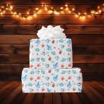 Kaffeemuster Geschenkpapier<br><div class="desc">Niedliches Kaffeemaschine-Muster aus Kaffeetassen,  Teekessel,  Kaffeemaschinen,  Kaffeemaschinen,  Kaffeebohnen und Tee-Blätter. Die Farbtöne sind braun,  blau/weiß,  blau und aquamarin.</div>