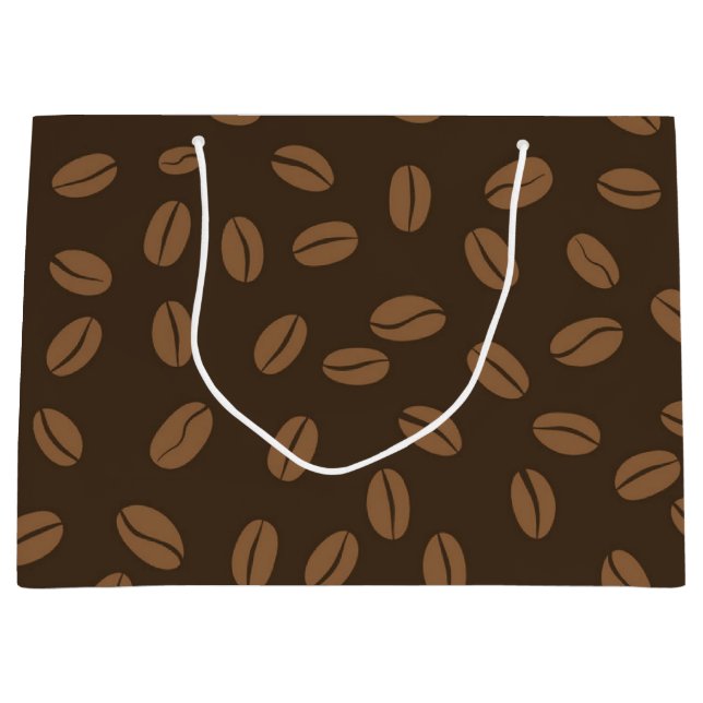 Kaffeemuster Große Geschenktüte (Vorderseite)