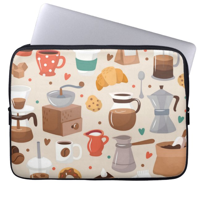 Kaffeemuster Laptopschutzhülle (Vorderseite)