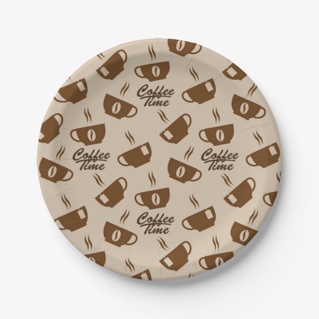 Kaffeemuster Pappteller (Vorderseite)