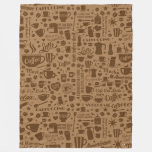 Kaffeemuster-Quadrat Fleecedecke