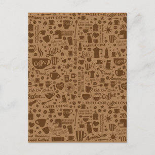 Kaffeemuster-Quadrat Postkarte