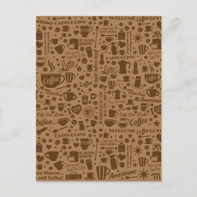 Kaffeemuster-Quadrat Postkarte (Vorderseite)