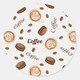 Kaffeemuster Runder Aufkleber