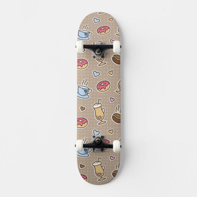 Kaffeemuster Skateboard (Vorderseite)