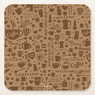 Kaffeemusterquadrat Rechteckiger Pappuntersetzer