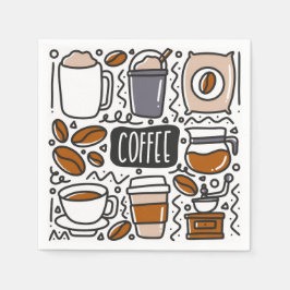 Kaffeepapier Servietten, Café Latte Espresso Party Serviette