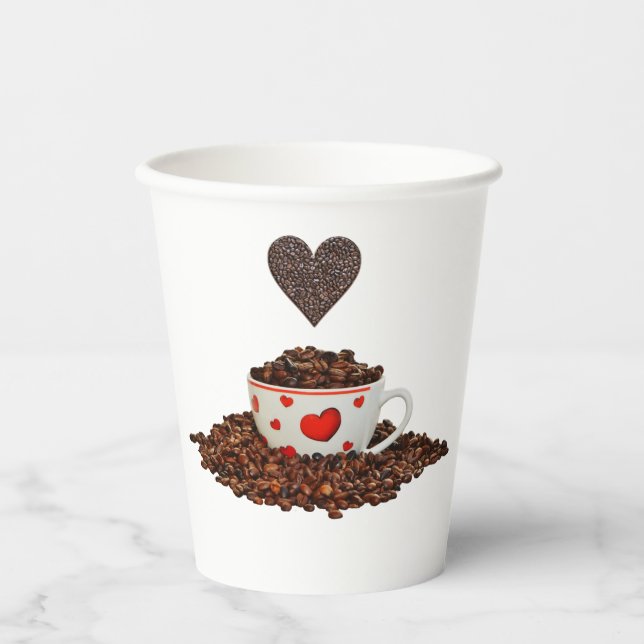 Kaffeepapierkisten Pappbecher (Vorderseite)