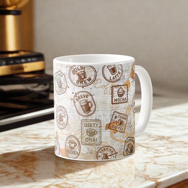 Kaffeepass Vintage Briefmarke Kaffeetasse (Von Creator hochgeladen)