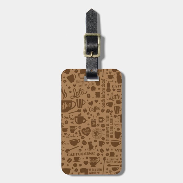 Kaffeepatch Square Gepäckanhänger (Vorderseite vertikal)