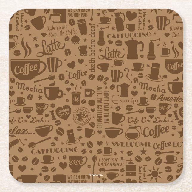 Kaffeepatch Square Rechteckiger Pappuntersetzer (Vorderseite)