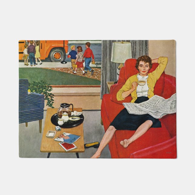 Kaffeepause am Morgen Fußmatte (Vorderseite)