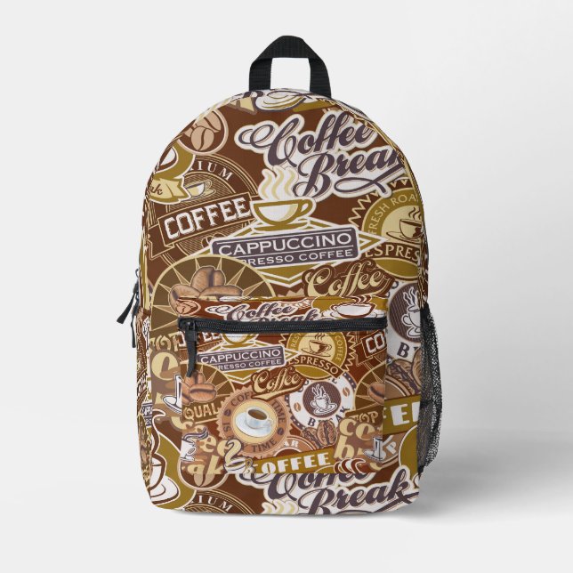 Kaffeepause Bedruckter Rucksack (Vorderseite)