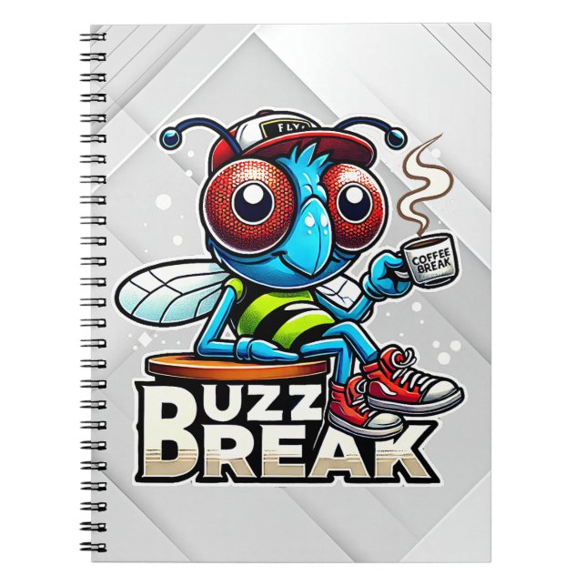 Kaffeepause Buzz Notizblock (Vorderseite)