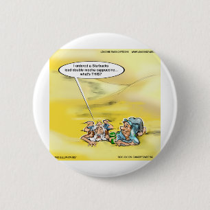 Kaffeepause der Londoner Times-Cartoon Button