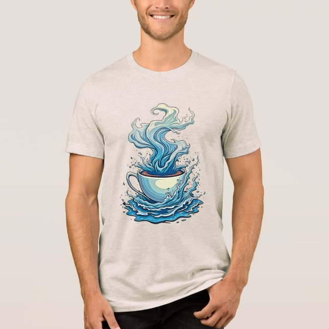 Kaffeepause: Dynamische Kunst Tri-Blend Shirt (Vorderseite)