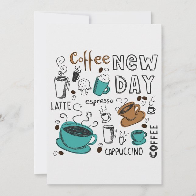 Kaffeepause für den neuen Tag Einladung (Vorderseite)