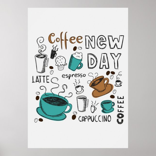 Kaffeepause für den neuen Tag Poster (Vorne)