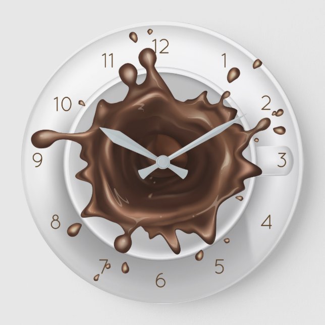 Kaffeepause Große Wanduhr (Vorderseite)